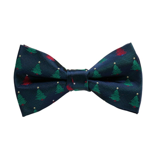 Encanto Navideño: Pajarita De Poliéster Y Seda Jacquard Para Hombre, Nudo Festivo Informal Para La Temporada Navideña.