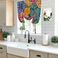 thumbnail image 5 of Colorful Abstract Floral Balloon Curtains 63 Inch Length for Living Room/Bedroom, Farmhouse Vintage Flowers Boho Rod Pocket Privacy Door Curtains Decorative Tie Up Shade for Window 52"x63", 5 of 8