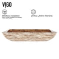 thumbnail image 5 of VIGO Donatello Wooden Brown Glass 22 in. L x 15 in. W x 5 in. H Rectangular Vessel Bathroom Sink, 5 of 8