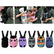 Portable Pet Dog Cat Backpack Carrier Head Out Travel Chest Bag Double-shoulder(White Stripe/S)