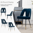 thumbnail image 5 of Dining Chairs, Modern Kitchen Dining Room Chairs, Upholstered Dining Accent Side Chairs in Velvet Cushion Seat with Nailheads and Gold Tipped Black Metal Legs (Set of 4), 5 of 8