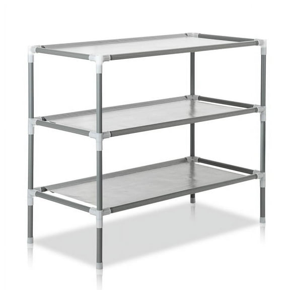 Gray 3-Tier Non-Woven Fabric Shoe Rack - Simple Assembly, Space-Saving Storage Organizer for Bedroom, Entryway & Closet
