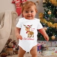thumbnail image 2 of aDJFDGT Garçons Filles Manches Courtes Noël Dessin Animé Lettre Imprimée Barboteuse Justaucorps Vêtements d'Automne, 2 of 5