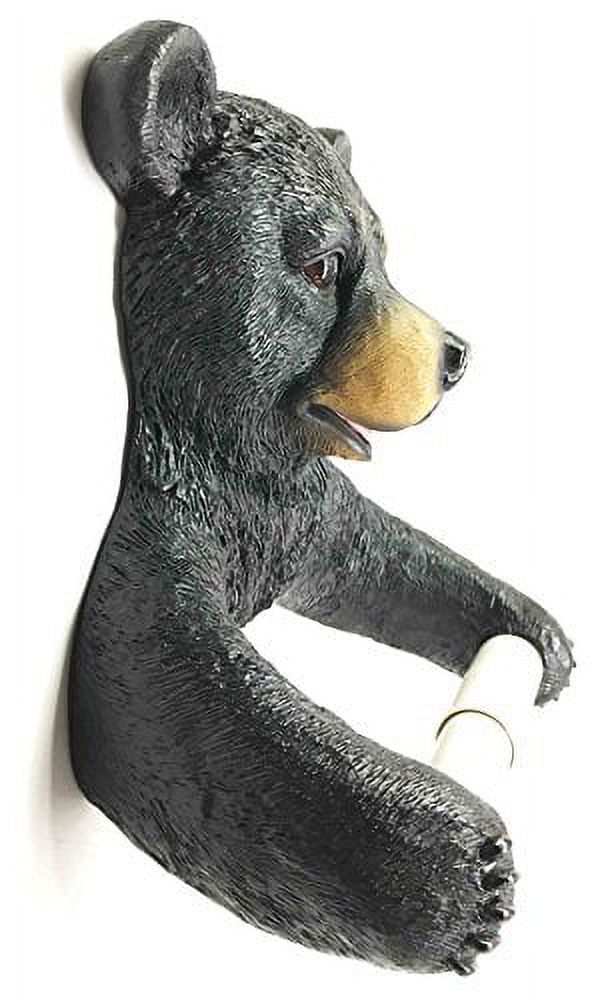 Darling Black Bear Toilet Paper Holder Bathroom Wall Decoration for Cozy Cabin and Hunting Lodge Decor Figurine