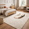 thumbnail image 2 of 11x13 White Tufted Area Rug – Geometric Rectangle Carpet for Hallway & Bedroom | Soft Non-Slip Accent Rug, 11 x 13 ft, 2 of 8