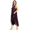 thumbnail image 2 of Sakkas Moon and Stars Batik Caftan Tank Dress / Cover Up - Purple - One Size, 2 of 4