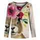 thumbnail image 4 of ICHUANYI Clearance Women's Novel Animal Printing Round Neck Long Sleeve Casual Tops Blouse(Red, XL) Ichuanyi Ichuanyi, 4 of 5
