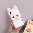 thumbnail image 2 of Cartoon Doll Toy Cat iPhone 12 Pro Case, Fluffy 3D Cute Plush Fur Animal Soft Cover with Bracket Stand Compatible with iPhone 6s Case (Plush Kitten Wh, 2 of 4