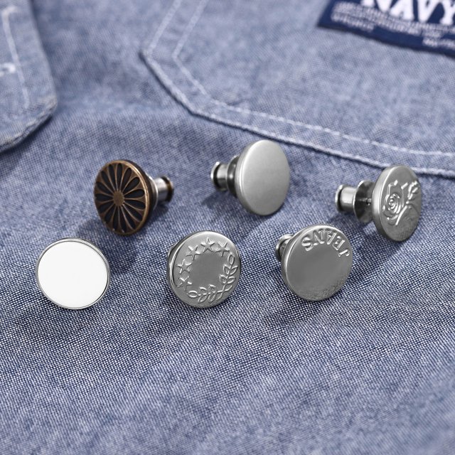unbranded 12Ud Botones Metálicos Desmontables Para Ajustar Cintura En Jeans Sin