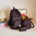 thumbnail image 2 of 3pcs Bow Backpack for Women, 2025 New Bow Backpack Bags Set, Cute Kawaii Preppy Backpack Set, Coquette Nylon Backpack With Bow Pattern (Red), 2 of 9