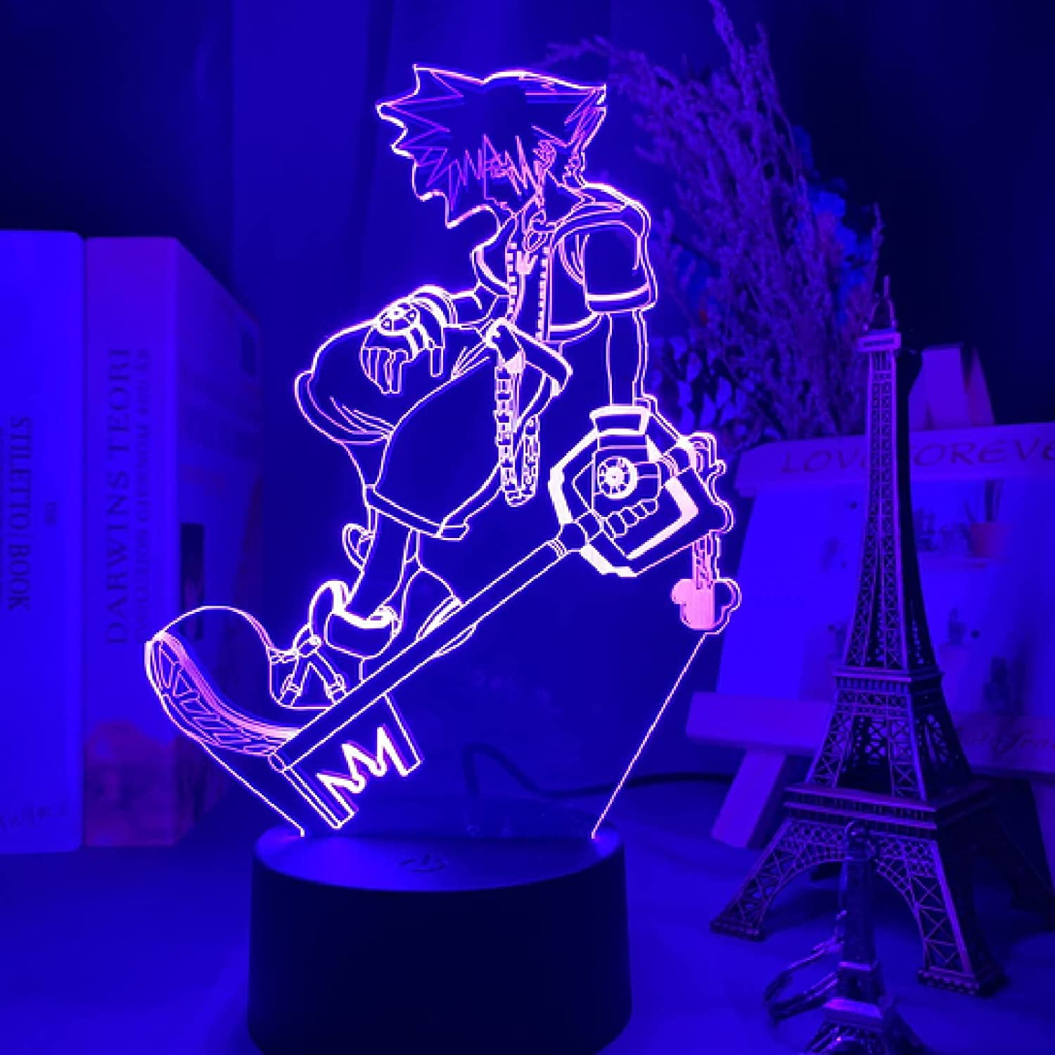 Game Kingdom Hearts Sora Keyblade 3D Anime Illusion Night Light