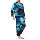 thumbnail image 2 of Fotbe Hawaiian Beach Pirate Moon Pijama de Hombre con Estampado de Manga Larga, Conjunto de 2 Piezas, Ropa de Dormir Suave y Cómoda con Bolsillos-XX-Large, 2 of 7