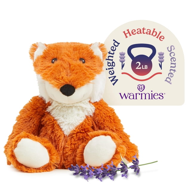 Calentador de peluche con forma de zorro, apto para microondas y pesado, 32 cm