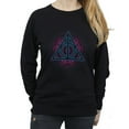 thumbnail image 2 of Harry Potter Womens Neon Deathly Hallows Sweatshirt, 2 of 5