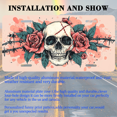 thumbnail image 3 of 1 Pcs 2D Flat License Plate Covers & Frames, Skull with Roses and Barbed For Decorative Front, Waterproof For Decoration Aluminum License Plate Covers & Frames Cover For Men Women, 12" X 6", 3 of 7