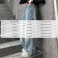 thumbnail image 4 of Leey-World Girls Pants Baggy Jeans for Girls Cute Kids Bow Embroidery Wide Leg Denim Pants High Waist Trousers Y2k Tween Clothes 7-13Y(Blue,13-14 Years), 4 of 6