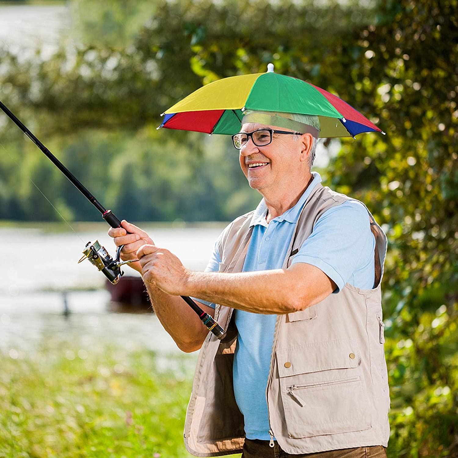 Waterproof Windproof Umbrella Hat for 