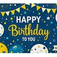 thumbnail image 3 of Blue and Yellow Happy Birthday Banner with Balloons Star Elements and Bunting Party Supplies Photography Props Backdrop Decors for Birthday Party Celebration Photo Booth Setup Home Decorations, 3 of 7