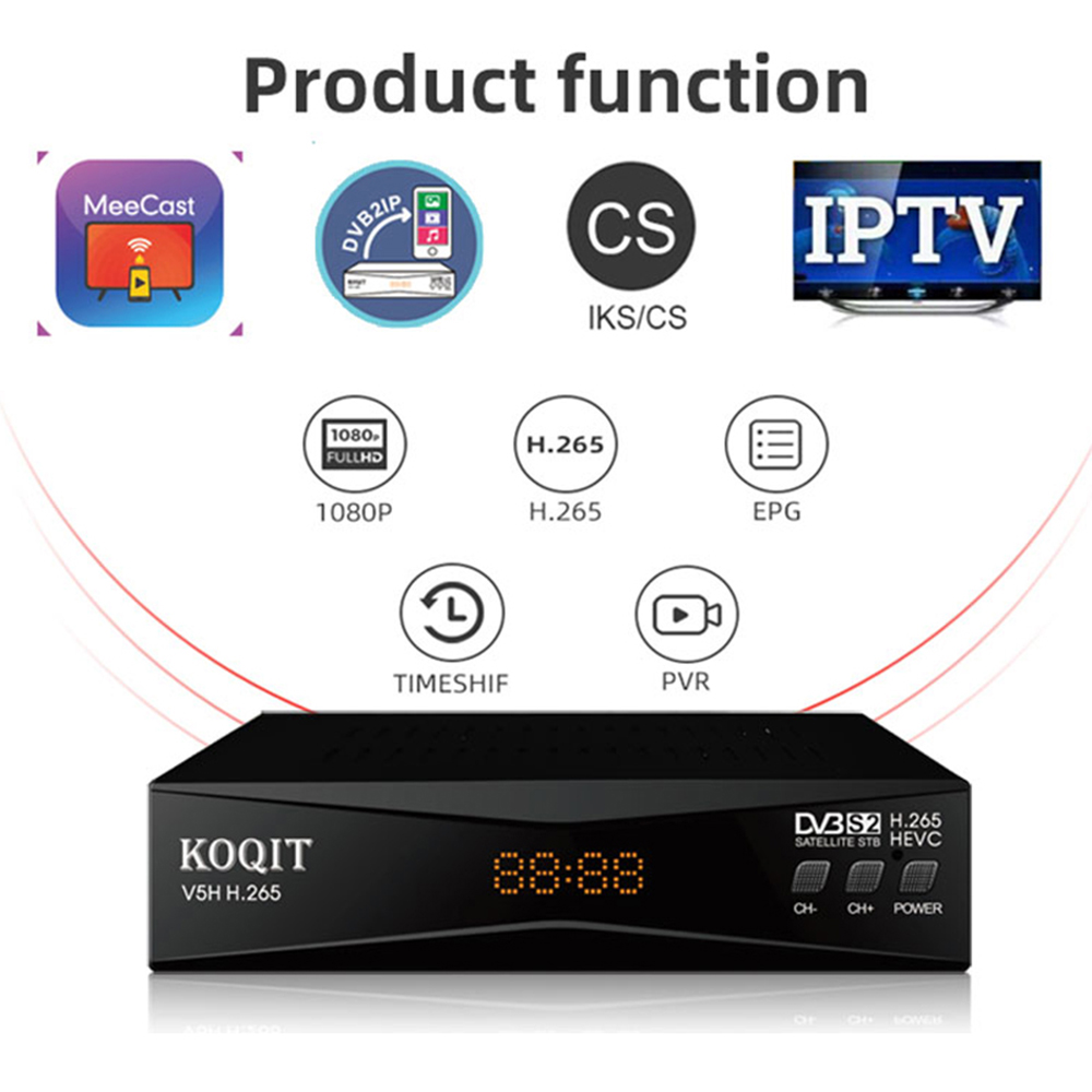 Smart MeeCast H.265 Free To Air FTA Satellite Receiver HEVC DVB-S2 Satellite TV Receiver DVB S2 Galaxy 19 Sat DVB Finder TV Decoder DVB2IP Set top Box