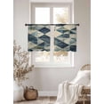 thumbnail image 3 of Modernism Sheer Curtains 54 Inches Long 2 Panels Blue White Angular Design Color Block Light Filtering Semi Sheer Window Curtains Drapes for Bedroom Living Room 52"x54", 3 of 7