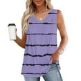 thumbnail image 2 of Timegard Womens Summer Tops V-Neck Striped Pleated Sleeveless Comfy Casual Tunic Tops for Leggings, 2 of 6