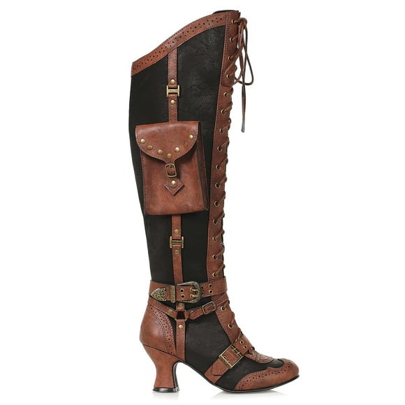 Bottes à Talons Steampunk à Lacets pour Femmes