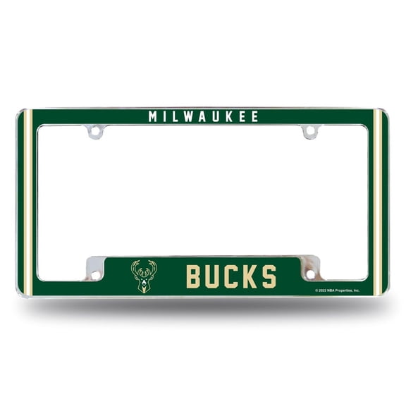 Milwaukee Basketball Bucks Chrome Metal License Plate Frame