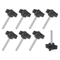 thumbnail image 1 of Uxcell 8-Pack Pomos de Sujeción en Forma de Estrella, Reemplazo de Mango de Tornillo de Mano con Rosca Macho M5x40mm [32mm, Negro], 1 of 1