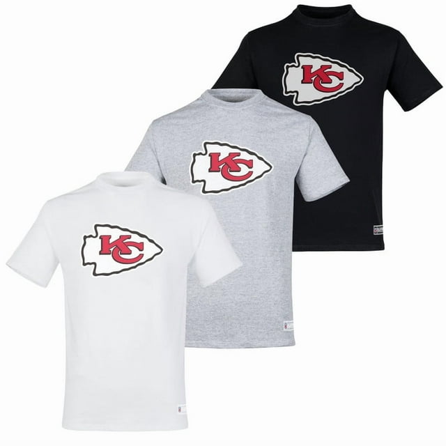 NFL Paquete de 3 Playeras Kansas City Chiefs para Hombre, Talla Chica