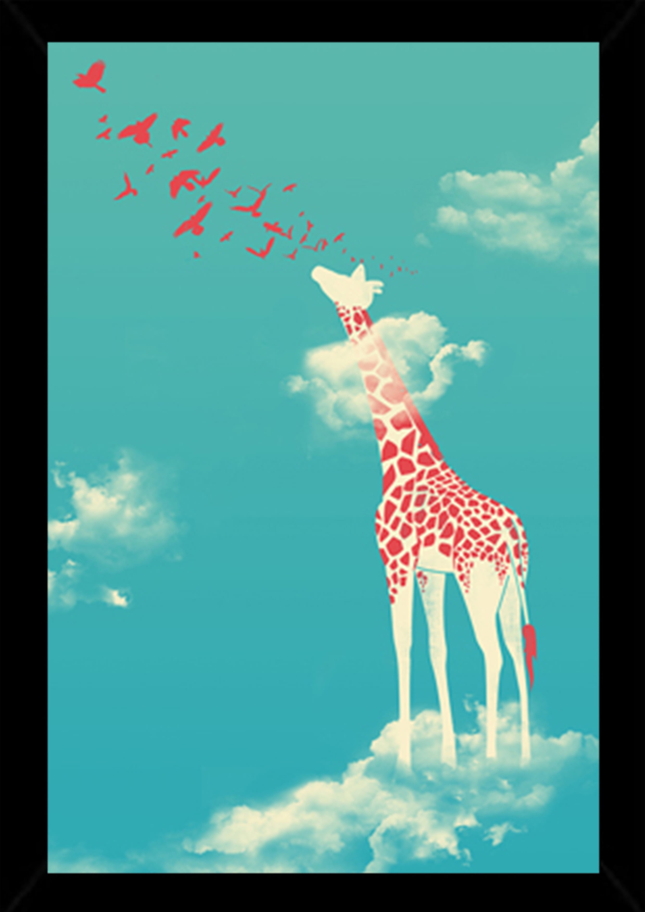 Head In The Clouds Poster in a Black Poster Frame (24x36)