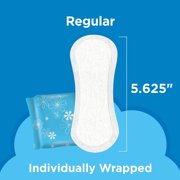 Equate Thin Panty Liners, Regular Length, Unscented, Individually Wrapped, Compare to Always®, 20 Count