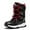 Black/Red, variant on HOBIBEAR Kids Snow Boots Boys Girls Mid Calf Waterproof Warm Faux Fur Lined Insulated Winter Boots(Toddler/Little Kid/Big Kid)