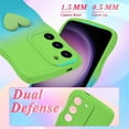 thumbnail image 2 of for Samsung Galaxy S23 Gradient Wavy Case with Wrist Strap Lanyard Cute Love Heart Curly Wave Frame Design Solid Color Soft Silicone Shockproof Cover for Girls Women Galaxy S23, Green/Blue, 2 of 12