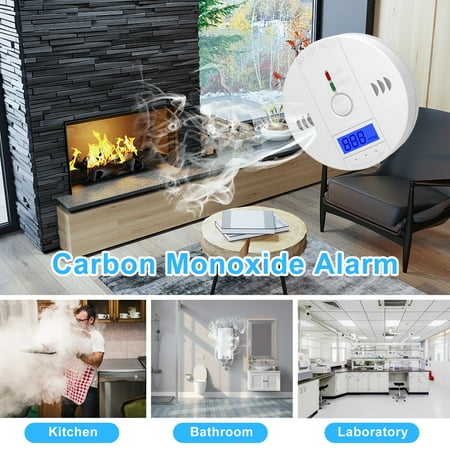 SUGARDAY Carbon Monoxide Detector Battery Operated with Digital LCD Display Test/Reset Button 1 Pack
