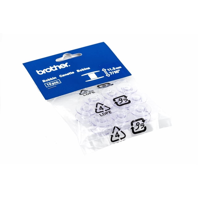 Bobinas Brother SA156 de carga superior, paquete de 10, 11.5 mm