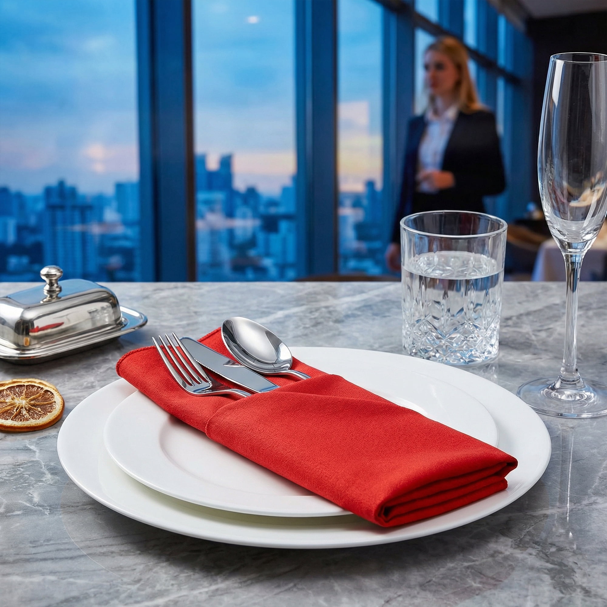 Unique Bargains 12Pcs Reusable Table Dinner Napkins Red 12x12inch