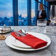 thumbnail image 4 of REGALWOVEN 12 Pack Cloth Napkins, Satin Washable and Reusable Table Dinner Napkins for Restaurant, Weddings, Event and Parties Red 12x12inch, 4 of 6