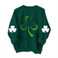 thumbnail image 1 of Camisetas de Cuello Redondo para las Mujeres San Patricio de la Moda Impresa Manga Larga Suéter, Suéter de Poliéster Casual Suéteres de Invierno para las Mujeres, 1 of 7