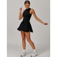thumbnail image 7 of AEXTO Womens Tennis Golf Dress with Built-in Bra Shorts Zipper Slim Fit A-line Hem Skirt Athletic Dresses with Pockets, 7 of 7