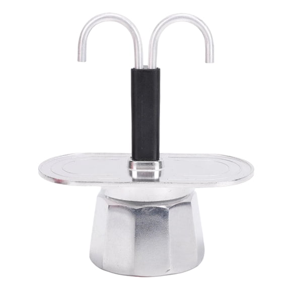 2 Cup Stovetop Espresso Maker Aluminum Brews Coffee Mocha Pot with Double Tube