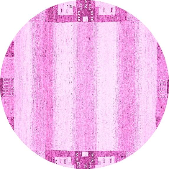 Ahgly Company Indoor Round Solid Pink Modern Area Rugs, 3' Round