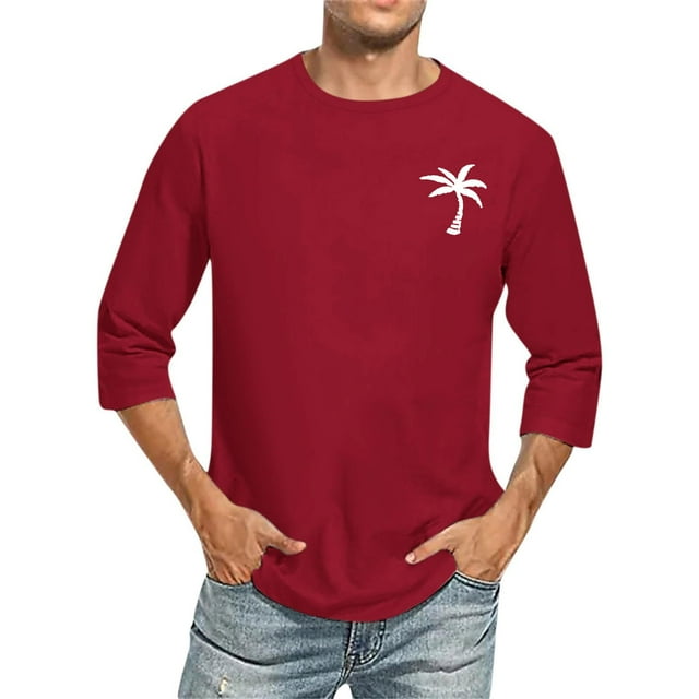Birdeem Chemises pour Hommes Hommes Imprimé Col Rond Décontracté Mode Manches Courtes Blouses Col Rond Chemises
