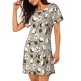 thumbnail image 2 of Pofeuu Cotton Tree Print Women's Loose Fit Short Sleeve Nightgown, Comfortable Sleep Dress for Women, Casual Lounge Sleepwear, Soft Cotton Sleep Dress, 2 of 6