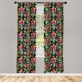 thumbnail image 3 of Ambesonne Colorful Curtains, Vibrant Floral, Pair of 28"x84", Multicolor, 3 of 5