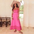thumbnail image 4 of IBTOM CASTLE Women's Summer Casual Dress Spaghetti Long Maxi Sundress Elegant Empire Waist Beach Trendy Weeding Guest Dress S Hot Pink, 4 of 8