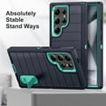 thumbnail image 2 of ShellTech Stand Case for Samsung Galaxy S24 Ultra,Shockproof 3-Layer Protection Case Military Grade Protective Kickstand Back Cover for Galaxy S24 Ultra,Navy+Mint, 2 of 7