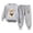 Dark Gray, variant on Afuyipoi Kids Cute Teddy Bear Graphic Sweatshirt and Matching Joggers Outfit Set 100% Cotton 0-7Y Gray Size 0M