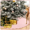 thumbnail image 6 of Guvpev Pink Christmas Tree Skirt - 48" Neutral Velvet Christmas Tree Skirts Modern Scalloped Edge Xmas Decorations Minimalist Mat for Home Indoor Outdoor Xmas Holiday Party Decorations All Year, 6 of 12