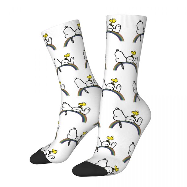 Calcetines de baloncesto antideslizantes con diseño de Snoopy y corazón de Charlie Brown y Peanuts para mujer y hombre a la moda para invierno