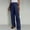 Dark Blue, variant on Cropped Pants Women Women Capri Pants Carpenter High Waist Rise Full Slim Straight White 3XL